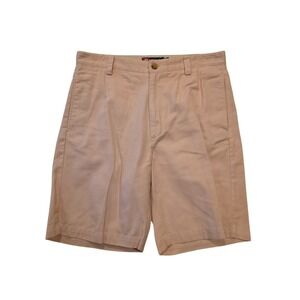 Chaps Shorts Mens 32 Pink Flat Front Chino Cotton Casual Preppy 9 Inseam
